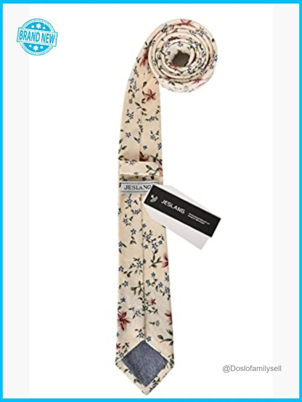 Skinny Floral Print Cotton Tie Elegant Formal Business Wedding Party Wear